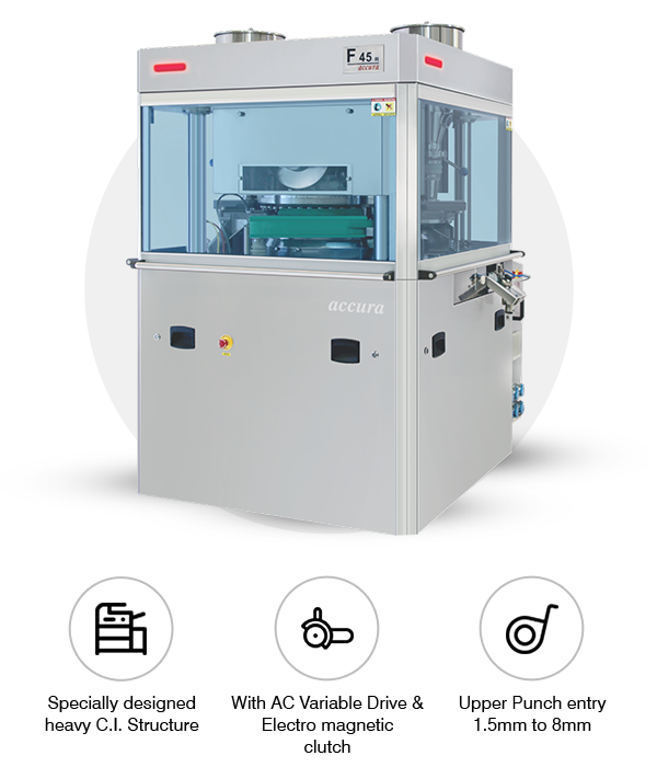 F45 R Tooling Tablet Press Machine | High-Speed Double Rotary | Fluidpack